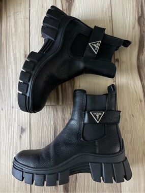 black platform boots